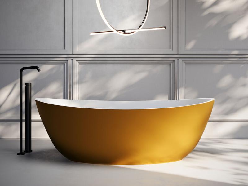 baignoire ilot incurvée